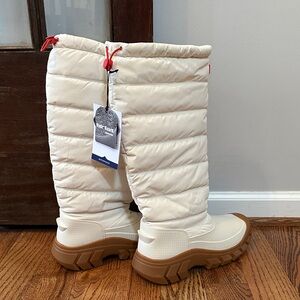 Hunter Cream and Tan Winter Boots